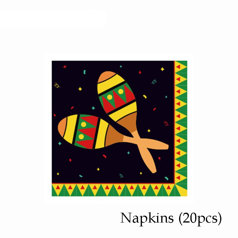 Mexican Festival Party Cactus Alpaca Theme Disposable Tableware Paper Plates Cups Foil Balloons Kid Birthday Decoration Supplies