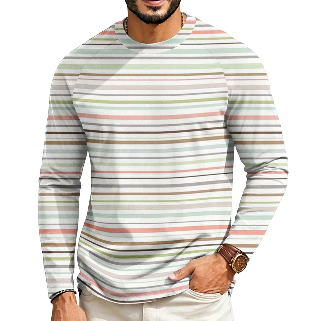 Maglietta da uomo a maniche lunghe raglan con scollo casual per l'uso quotidiano