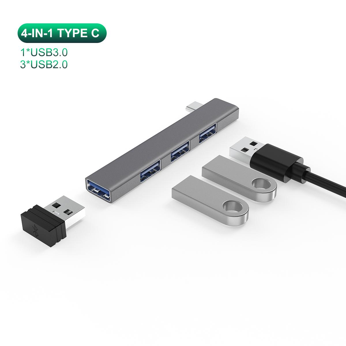 

4-в-1 USB C HUB 3.0 PD 60 Вт Type C 3.1 многопортовый USB-разветвитель OTG адаптер USB-концентратор для Xiaomi Lenovo Macbook Pro 13 15 Air Pro