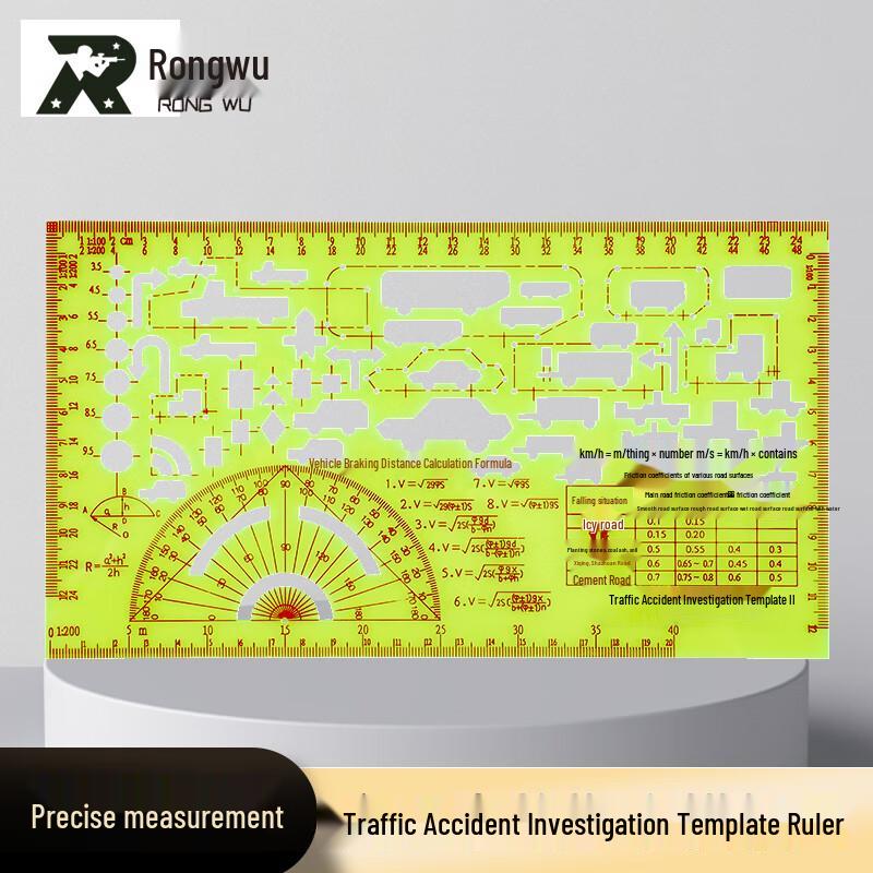 Multi-functional Vehicle Accident Scene Template Ruler