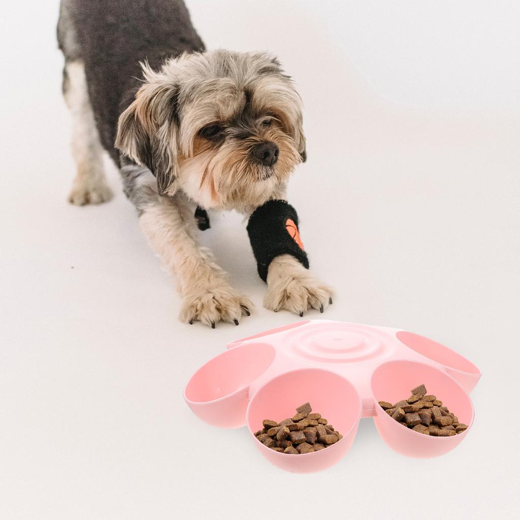 Flower Shape Pet Feeding Bowl High Grade Plastic Multiple Cat Feeder Dog Treats Dispenser Smooth Surface Dog Bowl Cat Feeder