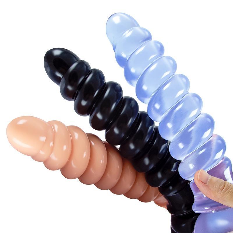 Tapón anal de PVC con rosca transparente, juguete sexual Gay, consolador masturbador femenino, Fisting, Miembro grande, correa en pene, pene realista