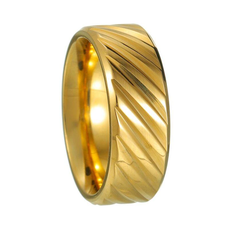 Cross-Border Foreign Trade European and American New Titanium Steel Men's Ring Twill Fashion Simple Stainless Steel Finger Ring Jewelry