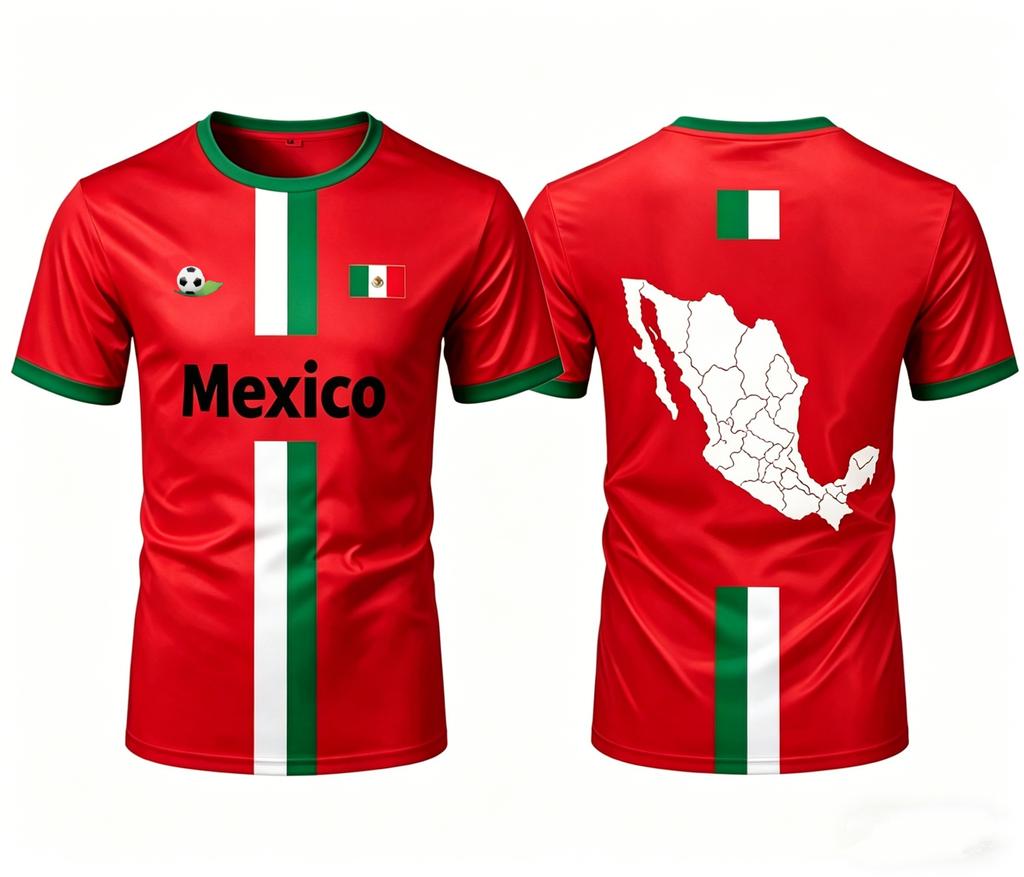 2026 Mexiko Fußball T-Shirts Sommer Mode Kurzarm Mexiko Flagge 3D Gedruckte T-Shirts Lässige Lockere Herren Oberteile Kinderkleidung