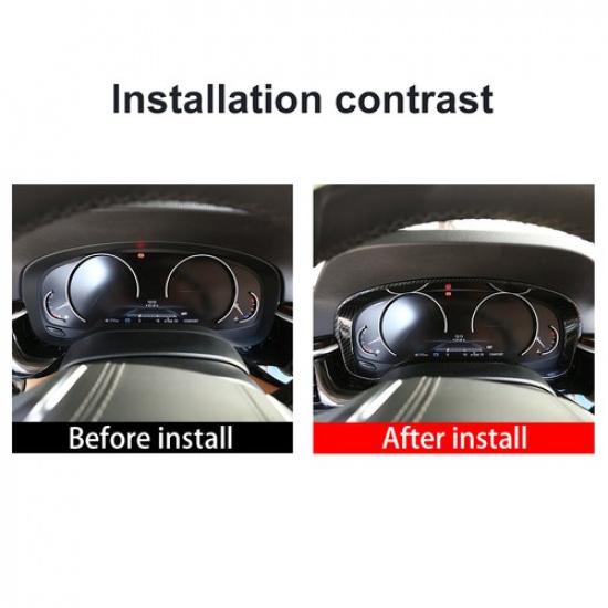 ABS Carbon Fiber Dashboard Frame Cover Trim For BMW 5 Series 2018-