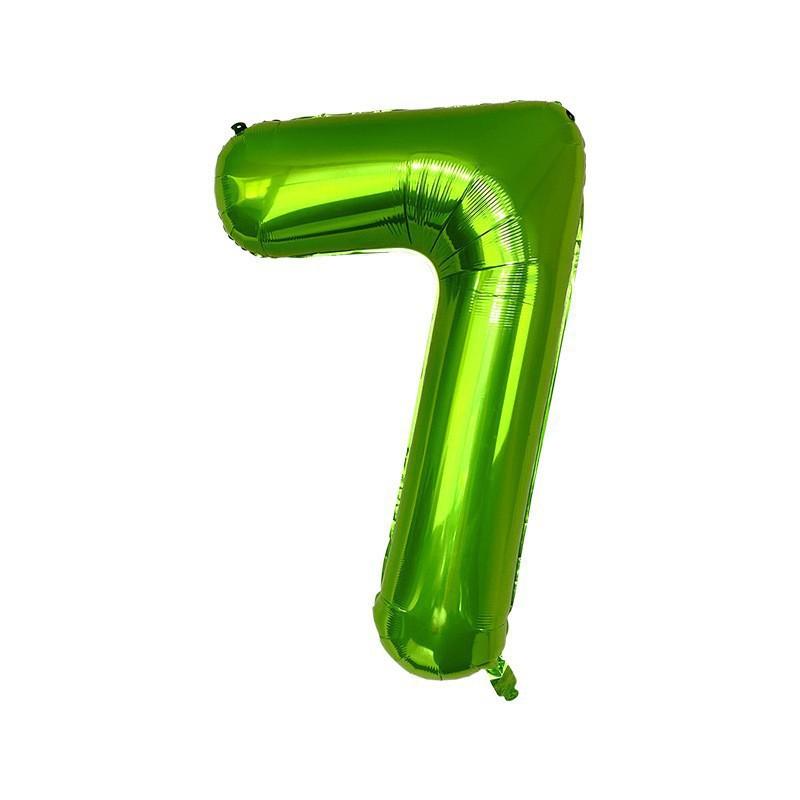 Number 7 40 Inch Uninflated Green for Birthday Party Decoration