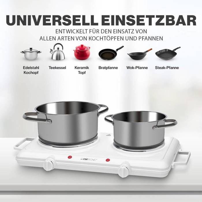 Plaque Chauffante Double 2500W Clatronic DKP 3583 Blanc