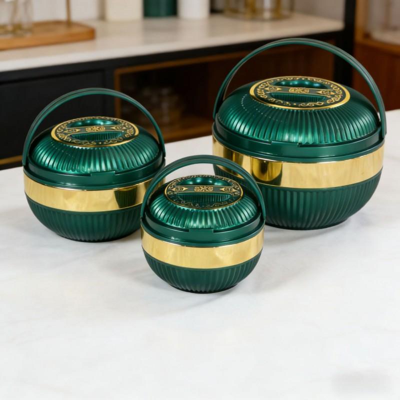Stainless Steel Double Layer Insulated Thermal Food Jar Set 3-Piece 12L Large Capacity Lunch Box Home Office Travel