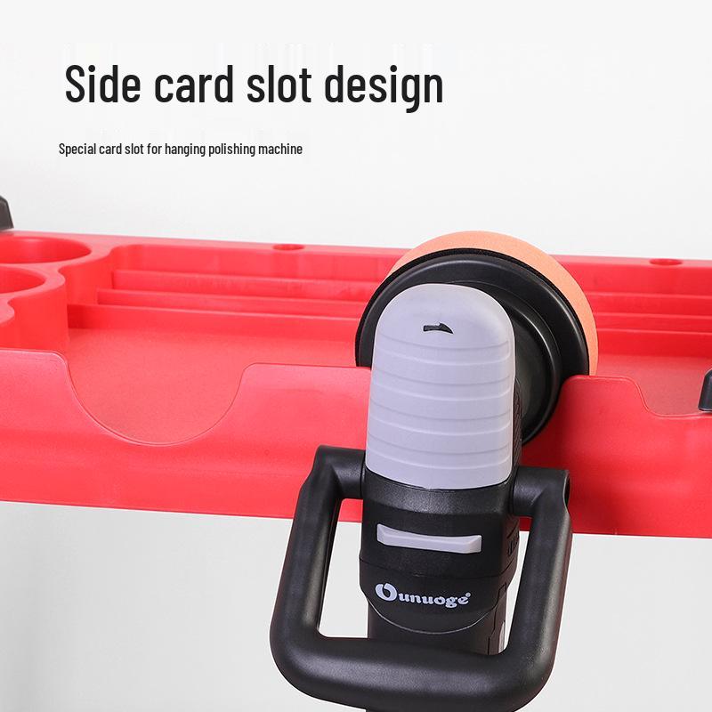 Portable Three-Layer Car Wash Tool Storage Trolley