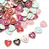 26pcs/lot Alloy Drip Oil Peach Heart Pendant Colorful A-Z Letters Charm Pendant For DIY Handmade Earrings Necklace Accessories