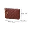 Black PU Mini Coin Wallet Classic Diamond-checkered Zipper Key Bag Money Pocket Purse Women Small Card Holder Coin Purse 6 Color
