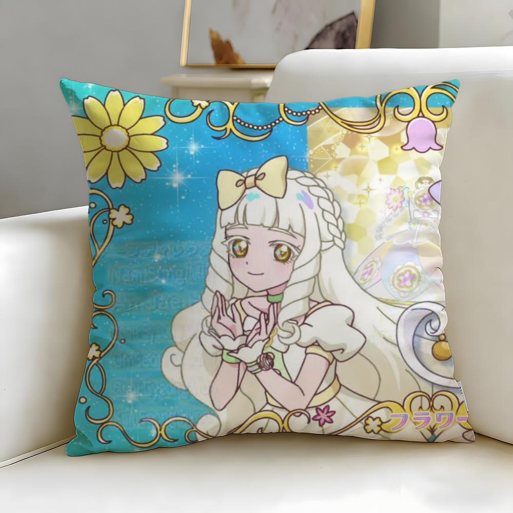 Idol Anime Kiratto Pri Chan Cushion Cover Soft  EasyWash Pillow Case  Versatile for Couch Bed Travel and Office