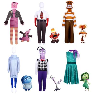 Anime Movie Inside Out Joy Cospaly Costume Disgust Sadness Envy Cos Outfits For Adult Kids Halloween Stage Performance Costume