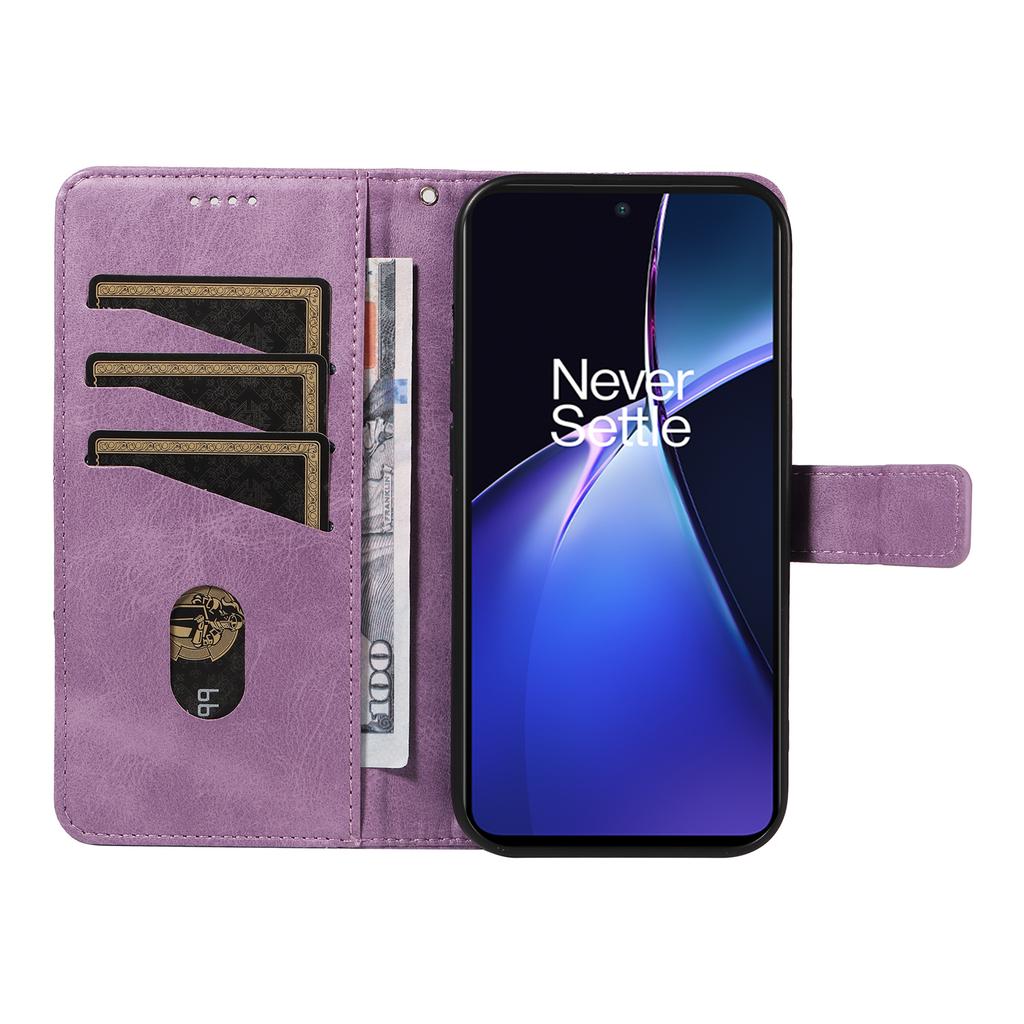 For OnePlus Nord CE4 Lite 5G/Oppo K12x 5G (China) Case Leather Wallet Shockproof Phone Cover Geometric Line