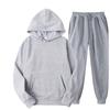 Unisex Casual Sports Hoodie Set - Solid Color Autumn/Winter Warm Velvet Jacket