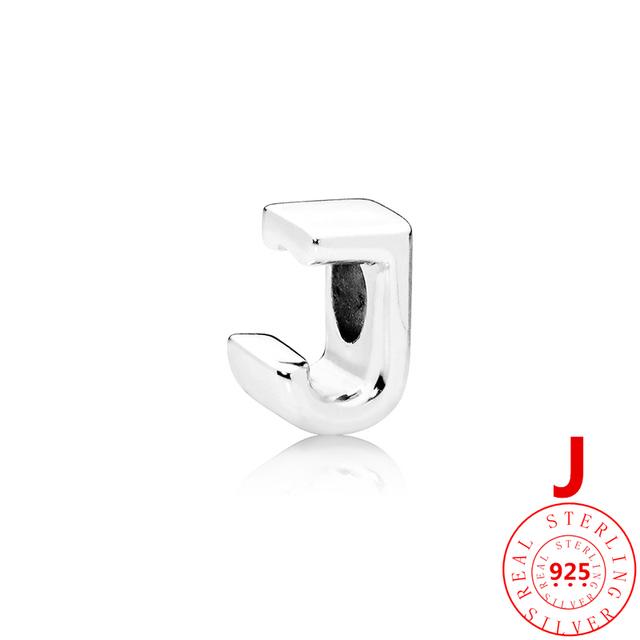 Autentické stříbro 925 Anglické písmeno AZ 26 abeceda klasické korálky vhodné originální módní náramek s přívěskem DIY dámské šperky