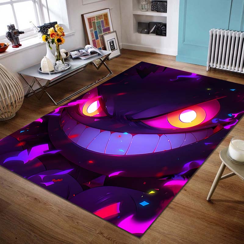 1ks Pokémon Gengar Potisk Kreslený Koberec Rohožka do Domu Obývacího Pokojíku Ložnice Pohovka Předsíň Dekorace Protiskluzová Podložka na Podlahu Kobereček do Dětského Koutku