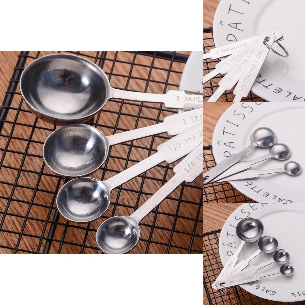 Durable Stainless Steel Measuring Spoons Set Of Four Perfect For Every Kitchen Task