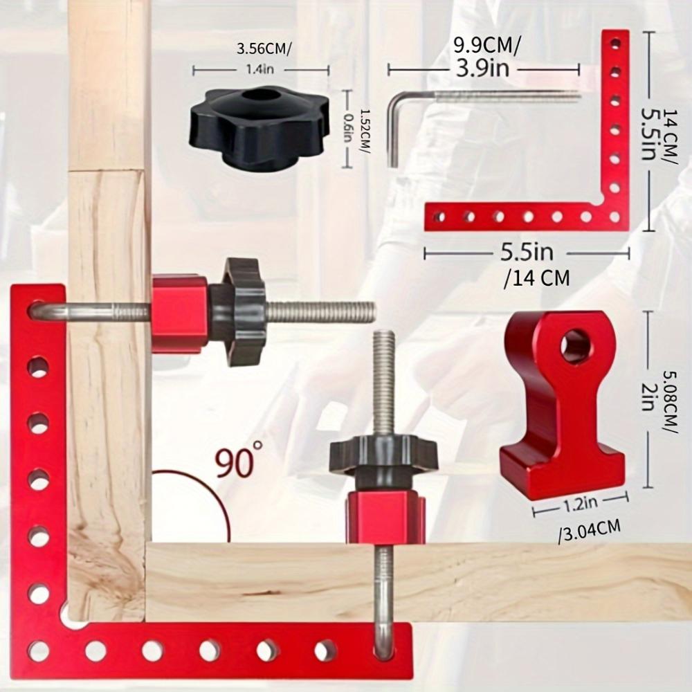 90-Degree Positioning Square Right Angle Clamp 5.5 "x 5.5" (14 X 14cm) Aluminum Alloy Carpenter Corner, Clamping Square Tool
