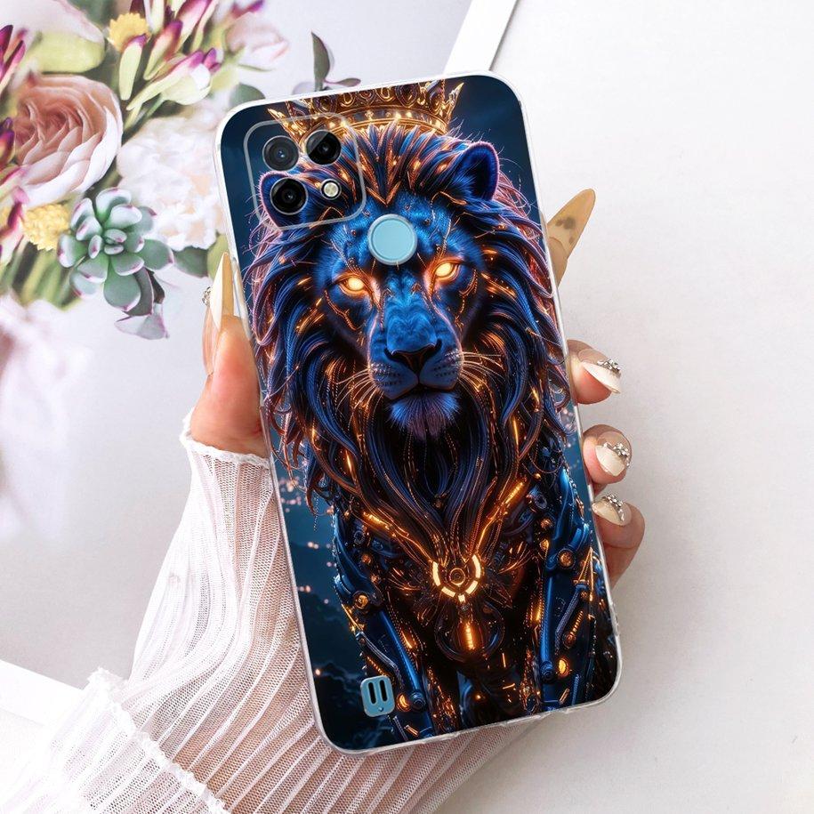 For Realme C21 C21Y Case RMX3201 RMX3261 RMX3263 Cover Cool Dragon Lion Soft Silicone Bumper For Realme C25Y RMX3269 C 21 Fundas