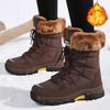 Women's Mid-Calf Boots Northern Winter Boots with Fleece Lining and Thick Sole for Warmth