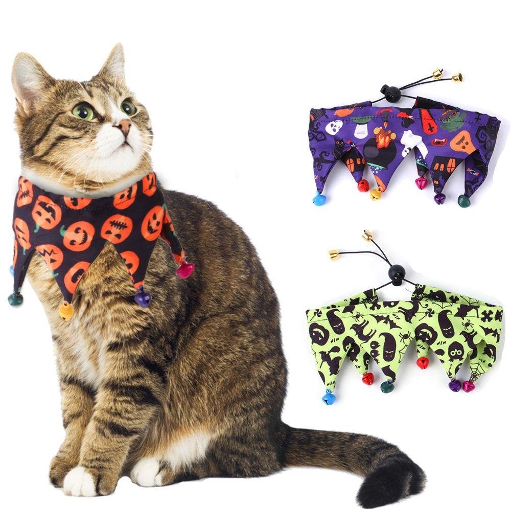 

Jewelry Adjustable Necklace Puppy Cat/Dog Collar Skull Pattern Halloween Pet Scarf Pumpkin