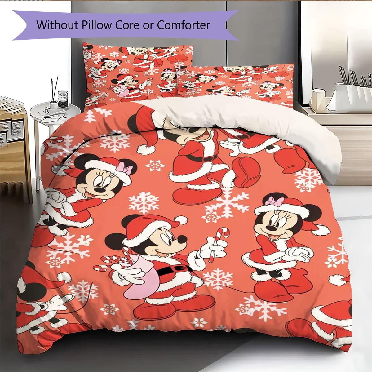 

Limited Edition Christmas Mickey & Minnie Themed Bedding Set, A Cozy and Comfortable Choice for Decorating Children s Bedrooms. 135x200cm