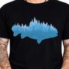 Bass Fish Fishingest Nature Outdoor Angler Wilderness Graphic T-Shirt.