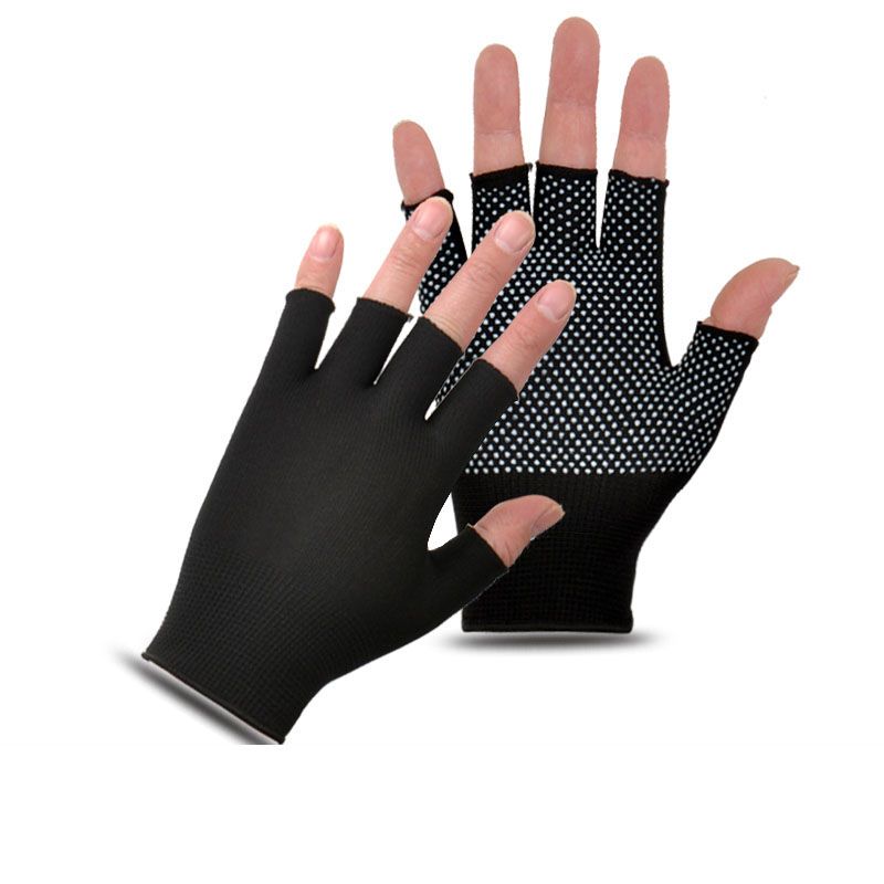 

Sun Protection Gloves Sun Protection for Men and Women Driving Driver Special Open Finger Sun Protection Breathable Summer Thin Cycling Electric Car (Five fingers missing) 8 pairs of black All yards