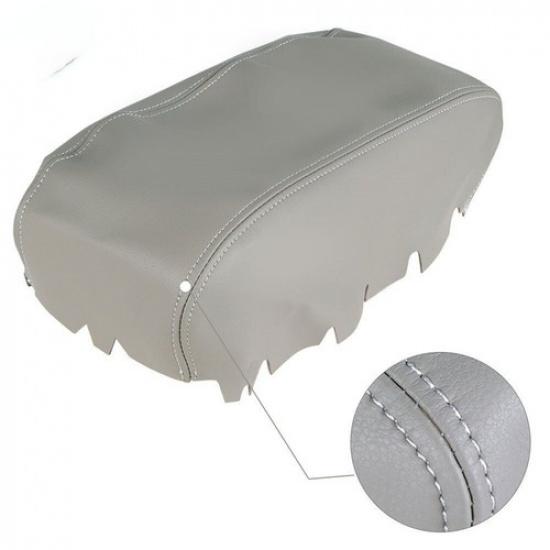 For Dodge Durango 2011-2017 Center Console Lid Leather Armrest Pad Cover Gray