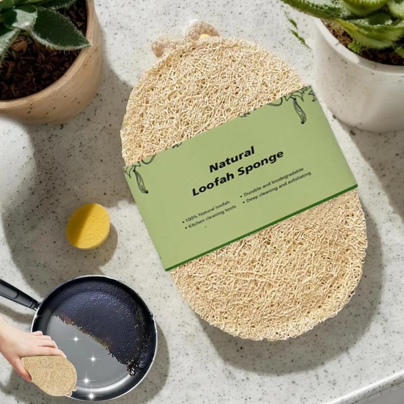 Loofah Dish Sponge Scouring Pad Luffa Dish Towel Washing Cloth Sponge Loofah Scrub Pad Dish Pot Oil Stain Removing Scrubber