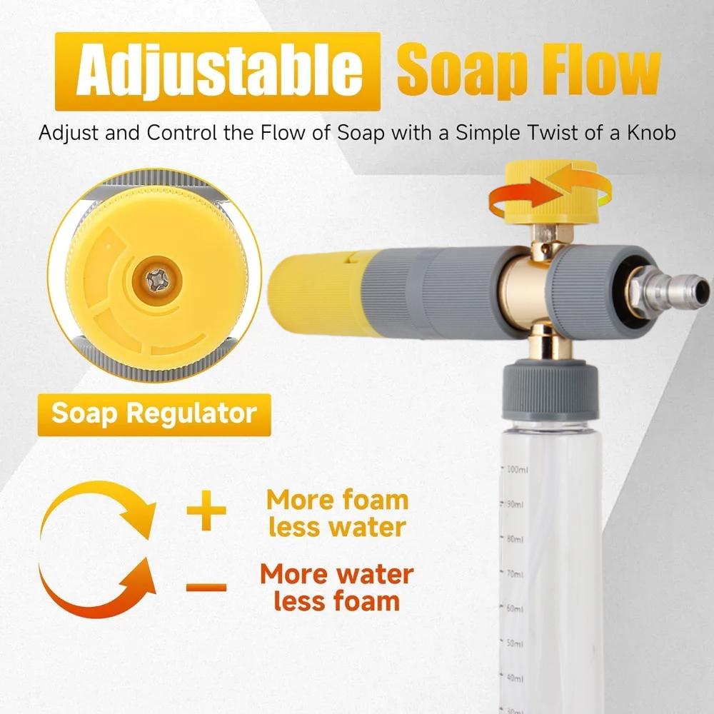 100ml Professional Car Wash Foam Lance with 1/4" Quick Connector, Durable Foam Sprayer for Sedan & SUV Pressure Washer Care
