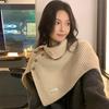 Knopf Schal Damen Herbst Winter Koreanischer Stil All-Match Warm Nackenschutz Oberbekleidung Schlitz Strickschal