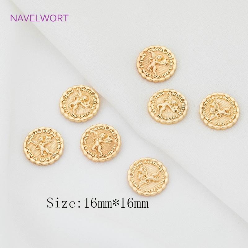 18K Gold Plated Brass Metal Lovely Angel Fairy shaped Charms Pendants Findings For DIY Jewelry Making Accessories