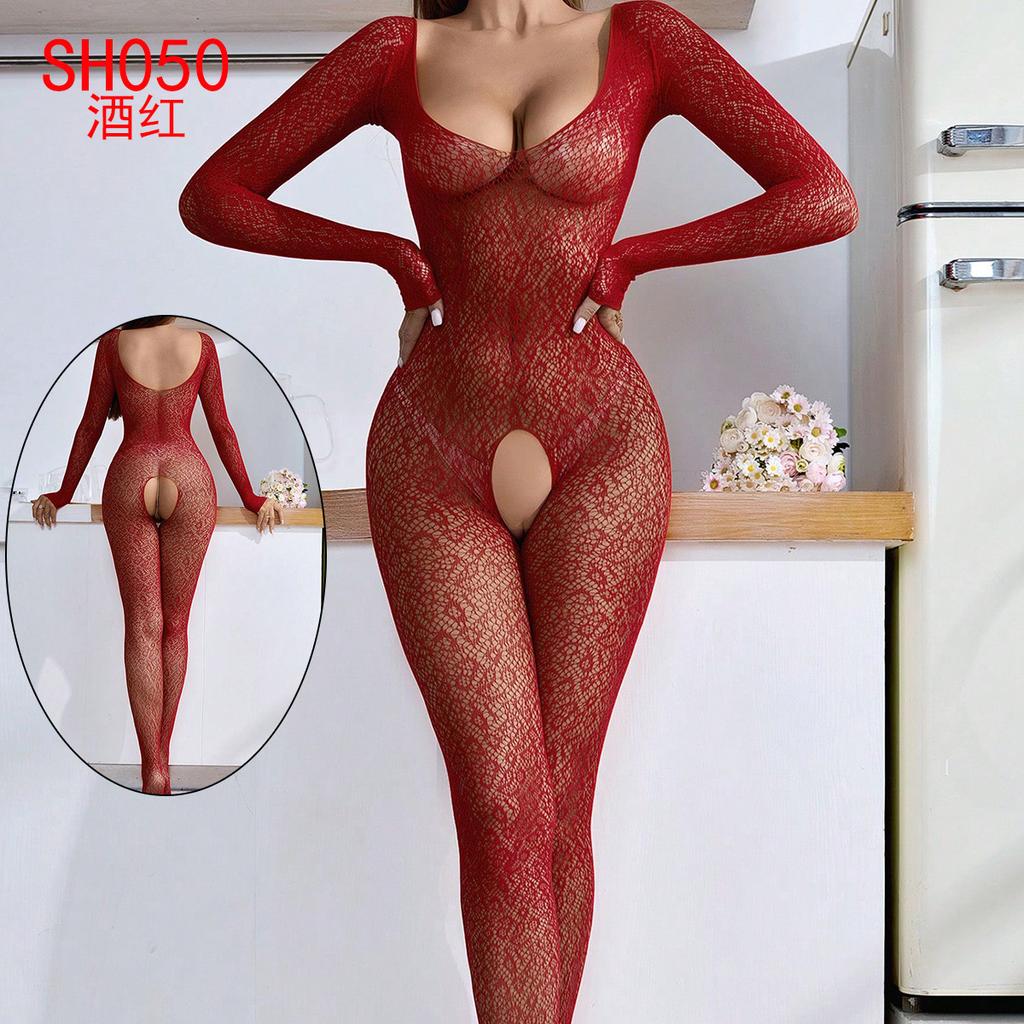 Bielizna Damska Plus Size Seksowna Koszula Nocna Pasjonujące Otwarte Pończochy Pokusa Uniform Bez Pasków Plus Size Namiętność Sh075