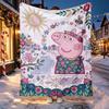 Peppa Pig Pattern Blanket for Home Decoration, Bed, Sofa, Car Travel, Camping, Suitable for All Seasons, Birthday Christmas Gift