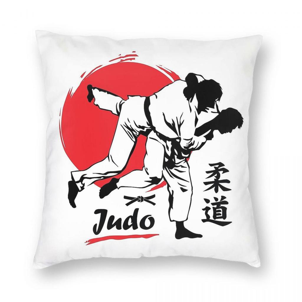 Judo Practice Square Pillowcase Polyester Linen Velvet Creative Zip Decorative Pillow Case Car Cushion Cover