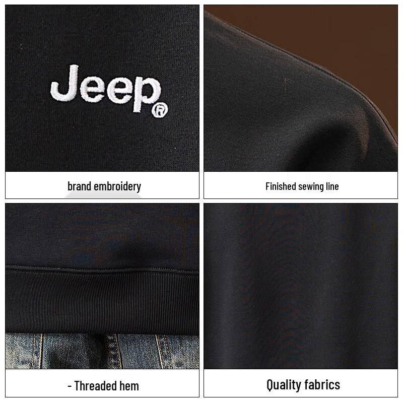 Jeep Men's Casual Embroidered Crew Neck Sweatshirt