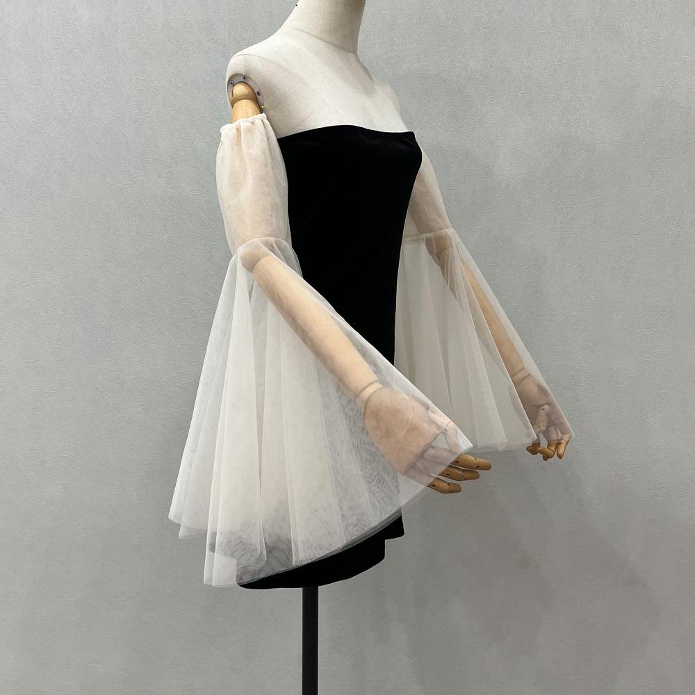 Sunscreen Detachable Sleeves Tulle Material Sheer Bridal Gloves Wedding Party
