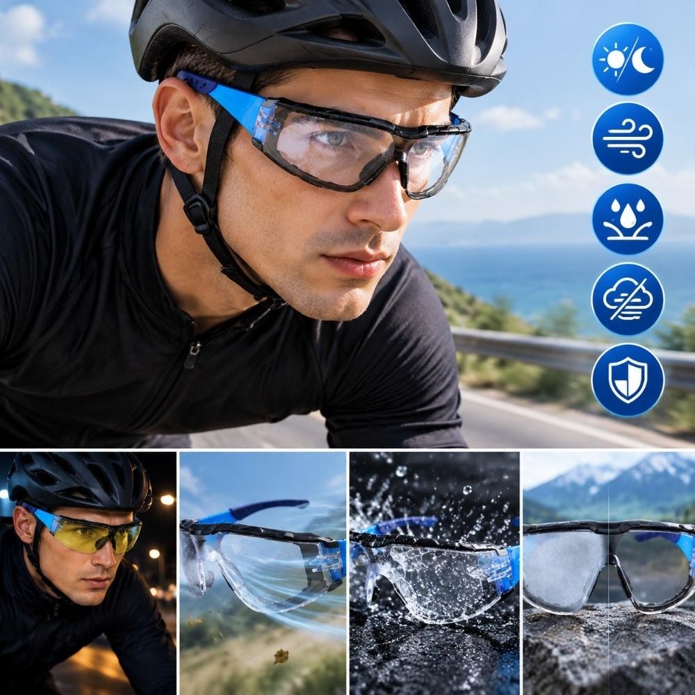 2pcs Scratch Resistant Safety Glasses Anti Fog Protective Eyewear Motorcycle Goggles Outdoor Sports