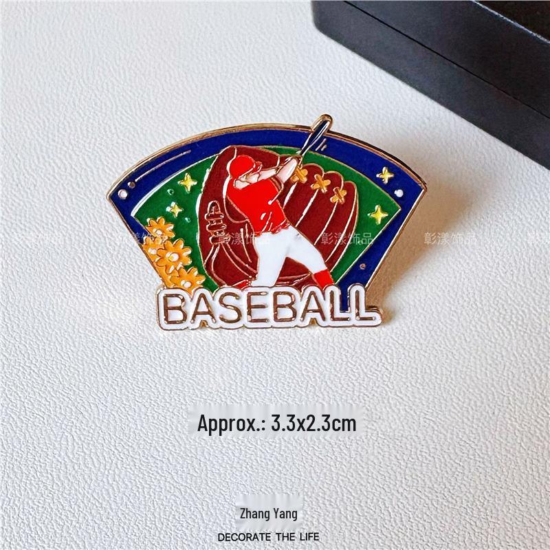 Multi-Sport Emblem Pin: Football, Basketball, Badminton, Tennis, Baseball, Billiards, Table Tennis, Volleyball Brooch
