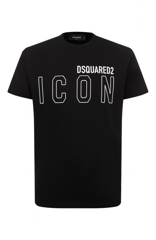 Značkové tričko DSQUARED2 icon nero -45% - Velikost: XL
