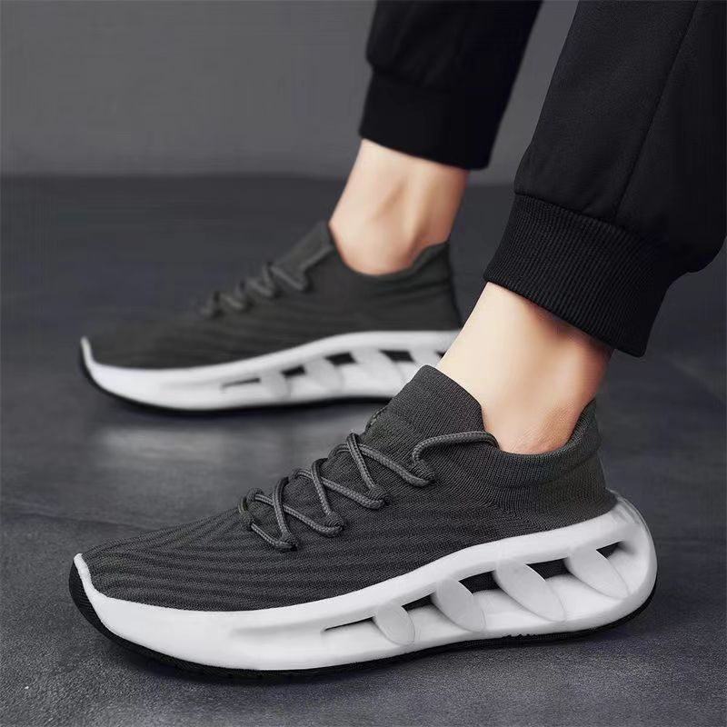 Men's Lightweight Athletic Running Walking Gym Shoes Casual Fashion Sneakers Tennis Walking Sneakers Knitted Mesh Breathable Sport Shoes for Male