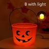 Halloween Trick Or Treat Buckets Pumpkin Candy Basket Plastic Pail Candy Holder With Handle Orange Jack-O'-Lantern Party Favors