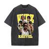 Vintage Gewassen Vybz Kartel Wereldtournee 2025 Merchandise T-shirt Heren Gotische Hip Hop Oversized T-shirts 100% Katoen T-shirt Streetwear