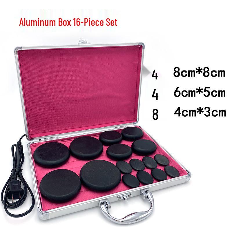 20-Piece Set: Heated Volcanic Stones & Essential Oils for Spa Massage Therapy