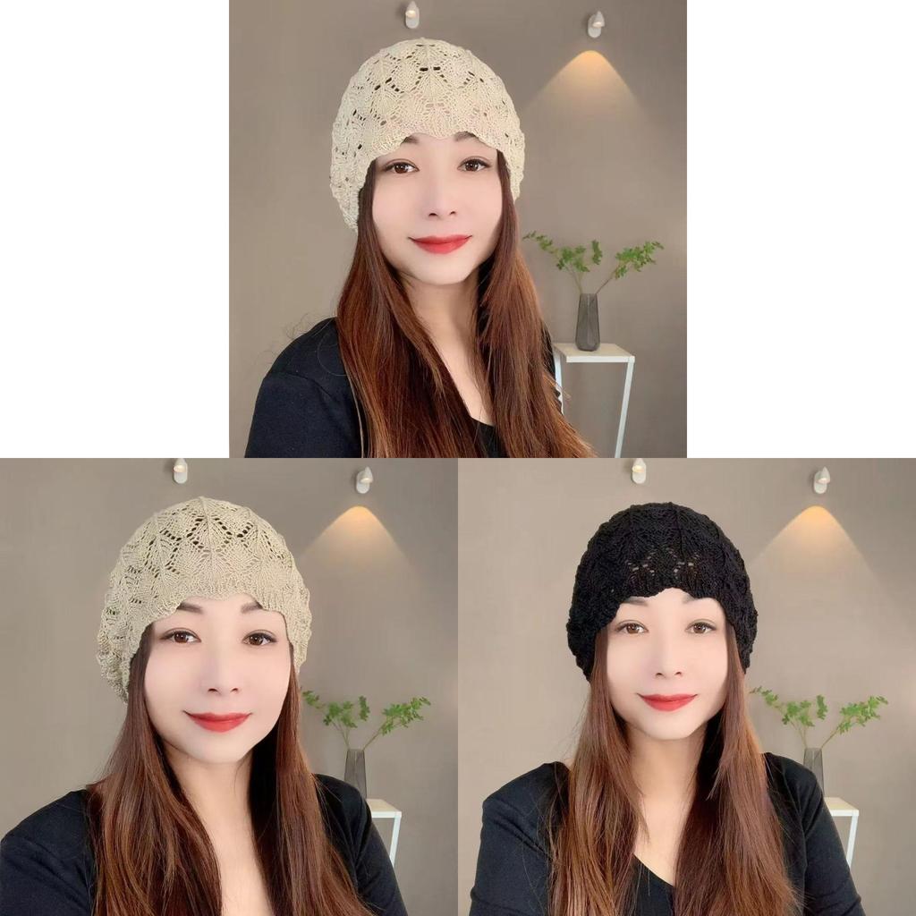 Knitted Hat Woman Autumn Winter Wool Beanie With Breathable Design For Casual Wear