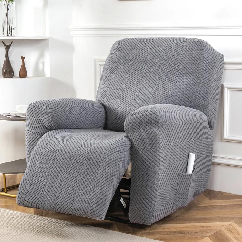 1/2/3 Seater Jacquard Recliner Sofa Cover for Living Room Stretch Single Couch Slipcovers All-inclusive Armchair Slipcovers Home