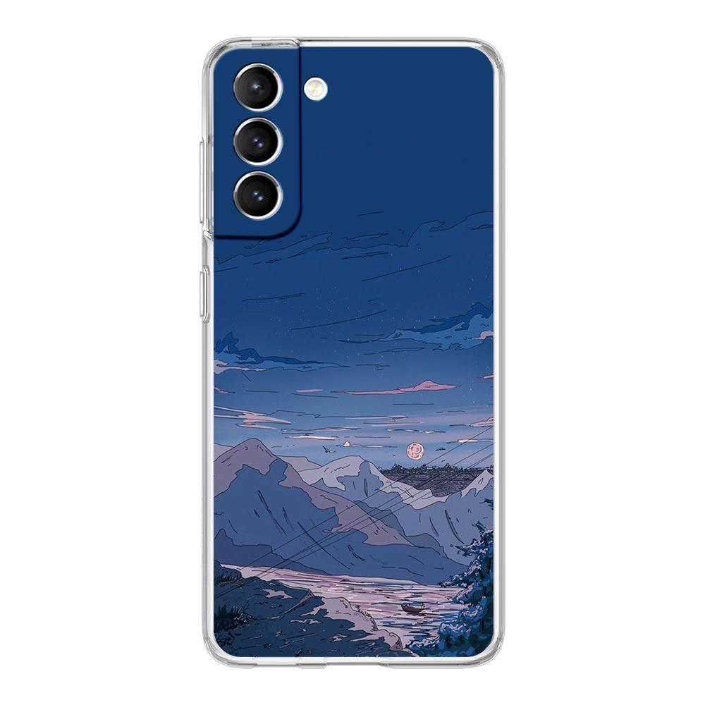 INS Japan Sunset Scenery Clear Phone Case For Samsung Galaxy S23 S22 5G S20 Ultra S21 FE 5G S10E S9 S8 S10 Plus Soft Back Cover
