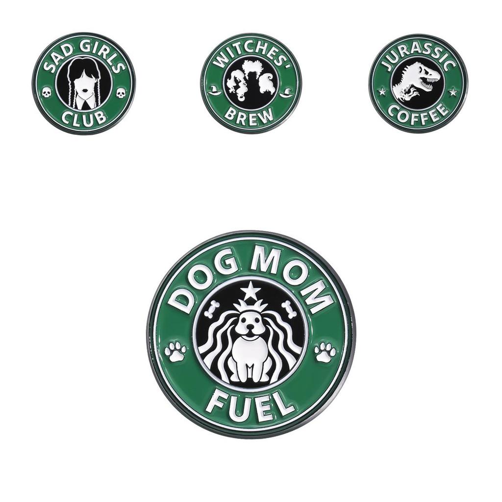 Eyecatching Round Green Metal Brooch With Cute Cartoon Animal Design For Stylish Individuality